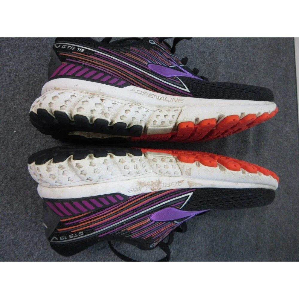 Brooks Adrenaline GTS 19 Women's Sz. 7.5 Black Purple Running Shoes 1202841B080